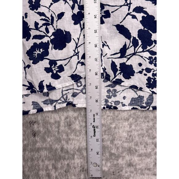 Outerknown Top Medium Womens Floral Linen Long Sleeve Button Shirt - Picture 6 of 10